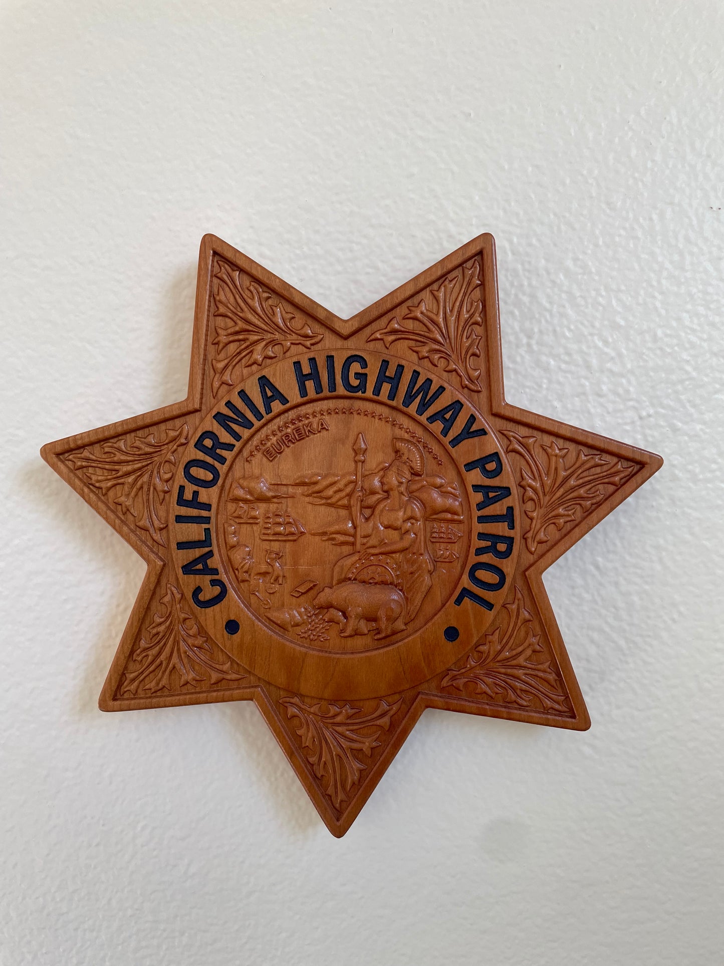 CHP BADGE, California Highway Patrol Wood Badge, Police Badge, Law Enforcement, Plaque, Hardwood