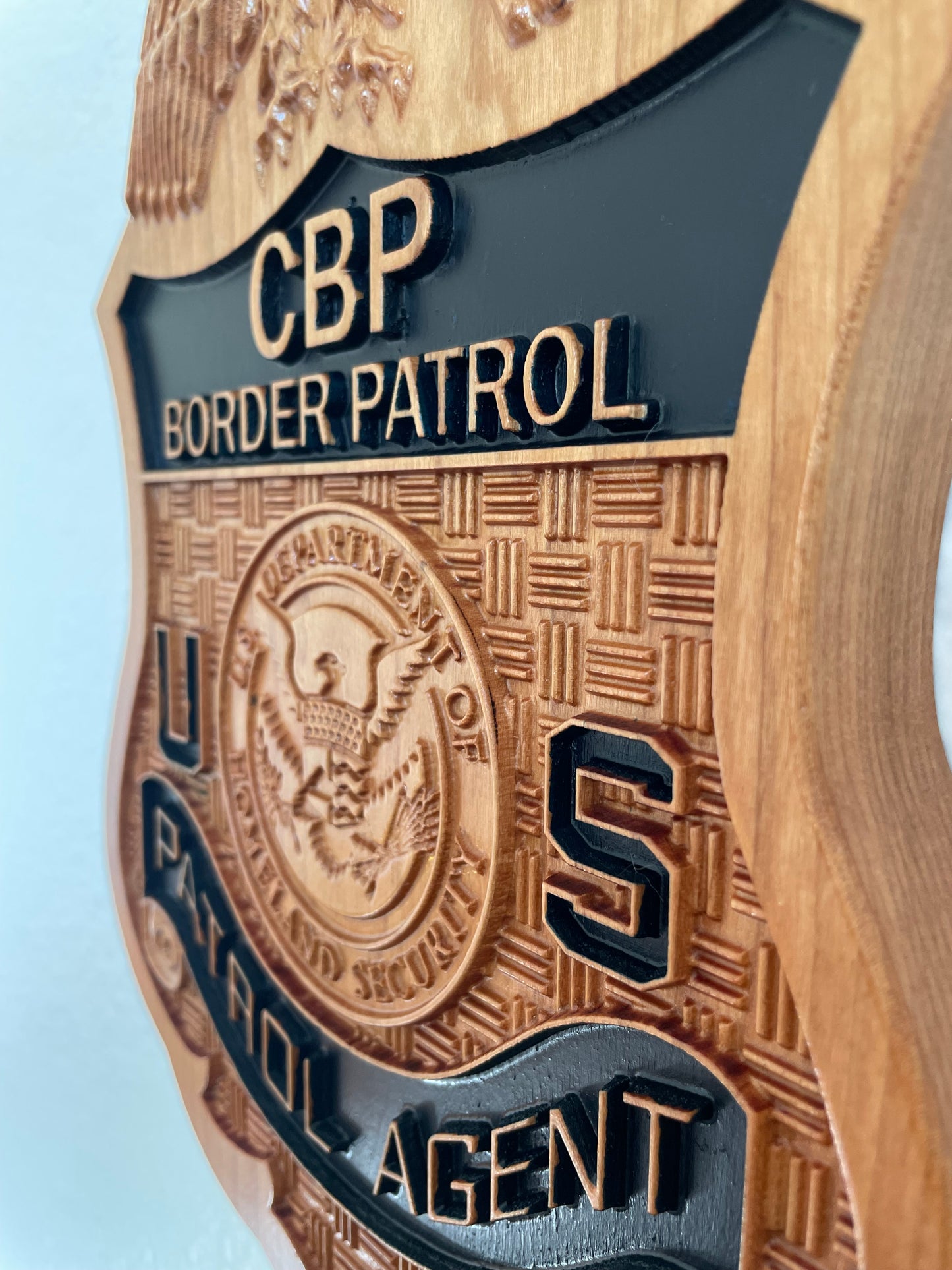BORDER PATROL BADGE, U.S. Customs and Border Protection Badge, Wood Badge, Police Badge, Law Enforcement, Plaque, Hardwood