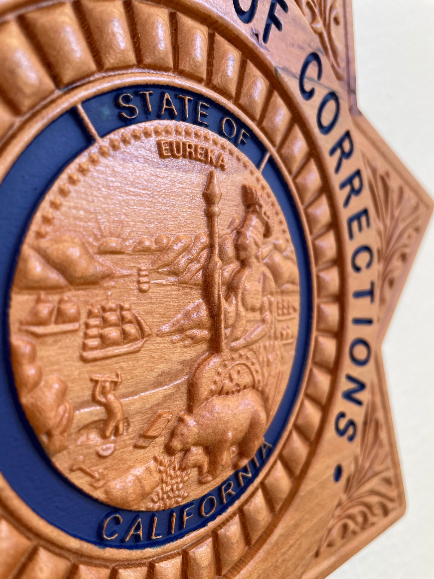 CDCR Badge, California Department of Corrections and Rehabilitation Wood Badge, Corrections Badge, Plaque, Hardwood