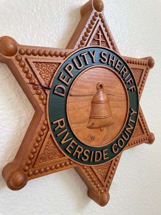 Riverside County Sheriff’s Office Wood Badge, RSO Badge, Wood Badge, Police Badge, Law Enforcement, Plaque, Hardwood