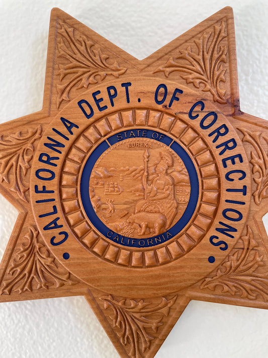 CDCR Badge, California Department of Corrections and Rehabilitation Wood Badge, Corrections Badge, Plaque, Hardwood